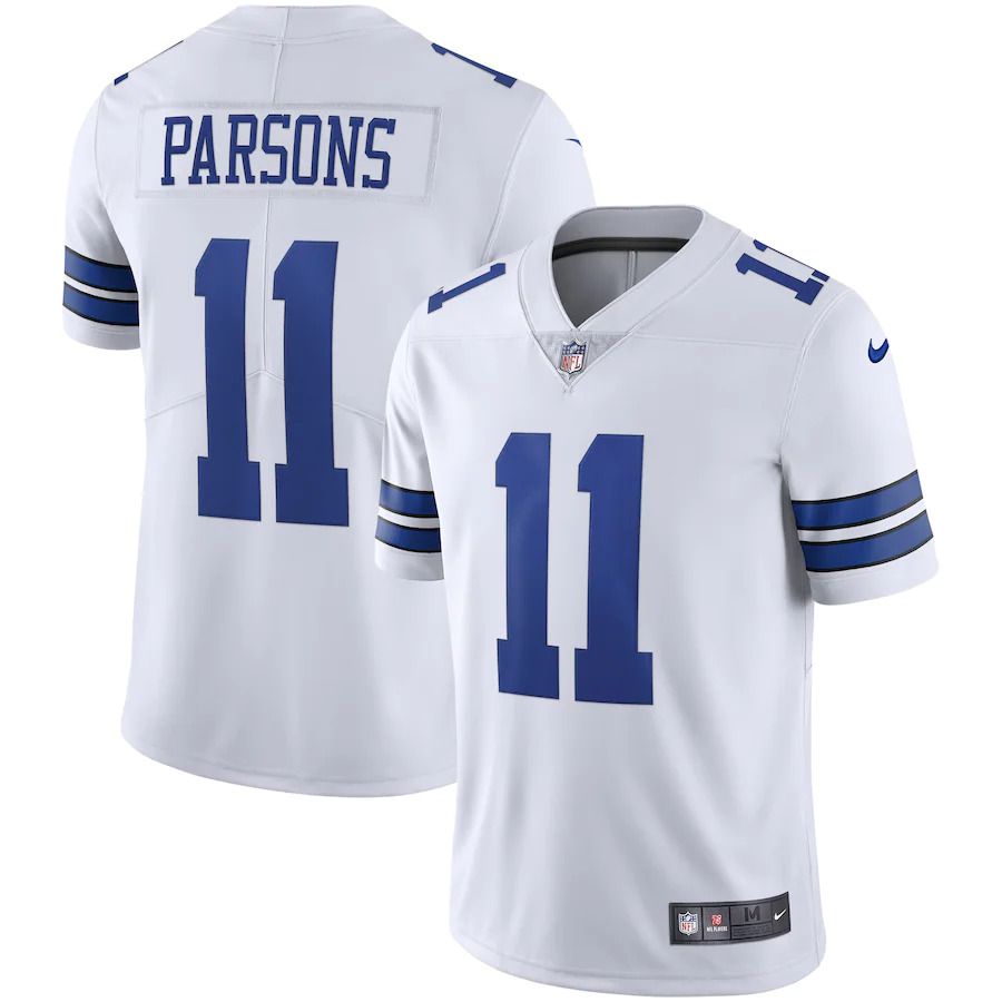 Men Dallas Cowboys 11 Micah Parsons Nike White Vapor Limited NFL Jersey